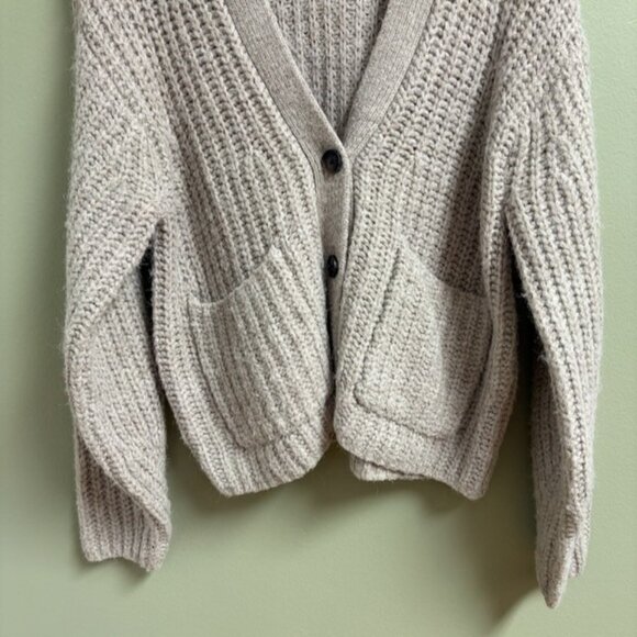Banana Republic Womens Chunky Knit Wool Blend Cardigan Size M Preppy Academia - Picture 3 of 10